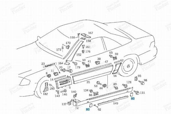 ABDECKUNG DES WAGENHEBERS - MERCEDES BENZ SL (R129) - A12969800307738- 3