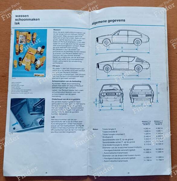 Owner's and Maintenance Manual - RENAULT 15 / 17 (R15 - R17) - 7701439793- 5