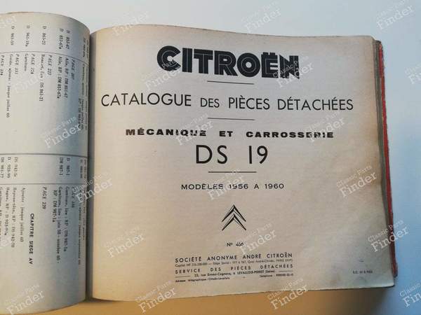 DS 19 spare parts catalog - CITROËN DS / ID - #466- 2