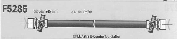 Paire de flexibles arriere gauche et droite - OPEL Zafira (A) - F5285- 1