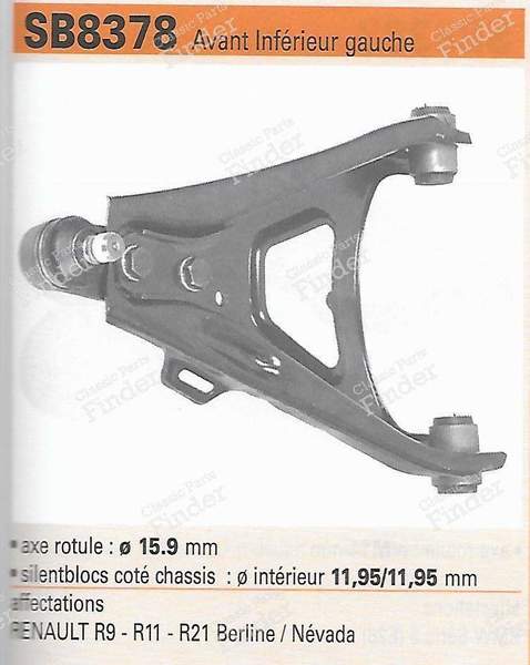 Lower left front triangle Renault R9, R11, R21 - RENAULT 9 / Alliance / Broadway / 11 / Encore (R9 / R11) - SB8378- 3