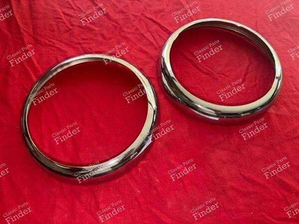 Pair of chrome headlight trim rings - PEUGEOT 203 - 1
