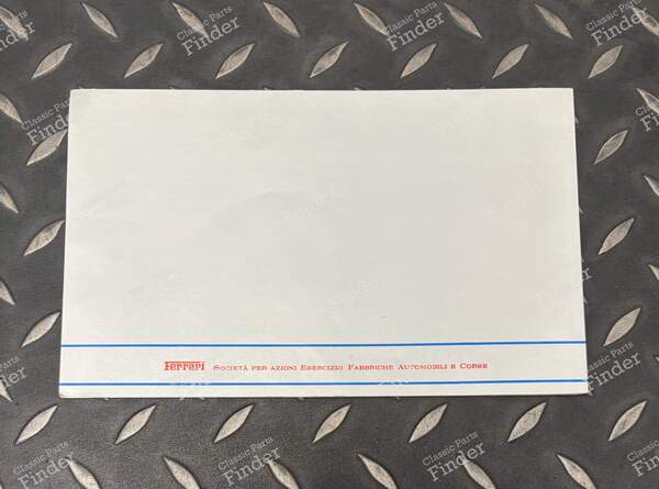 Warranty and Maintenance Booklet - FERRARI Mondial - 1