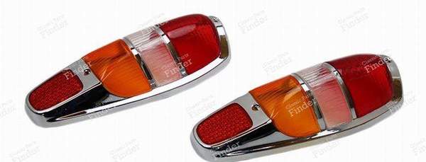 PAIR OF LONG ORANGE TURN SIGNAL TAIL LIGHT CAPS - MERCEDES BENZ 180 / 190 (W120 / W121) (Kleiner Ponton) 