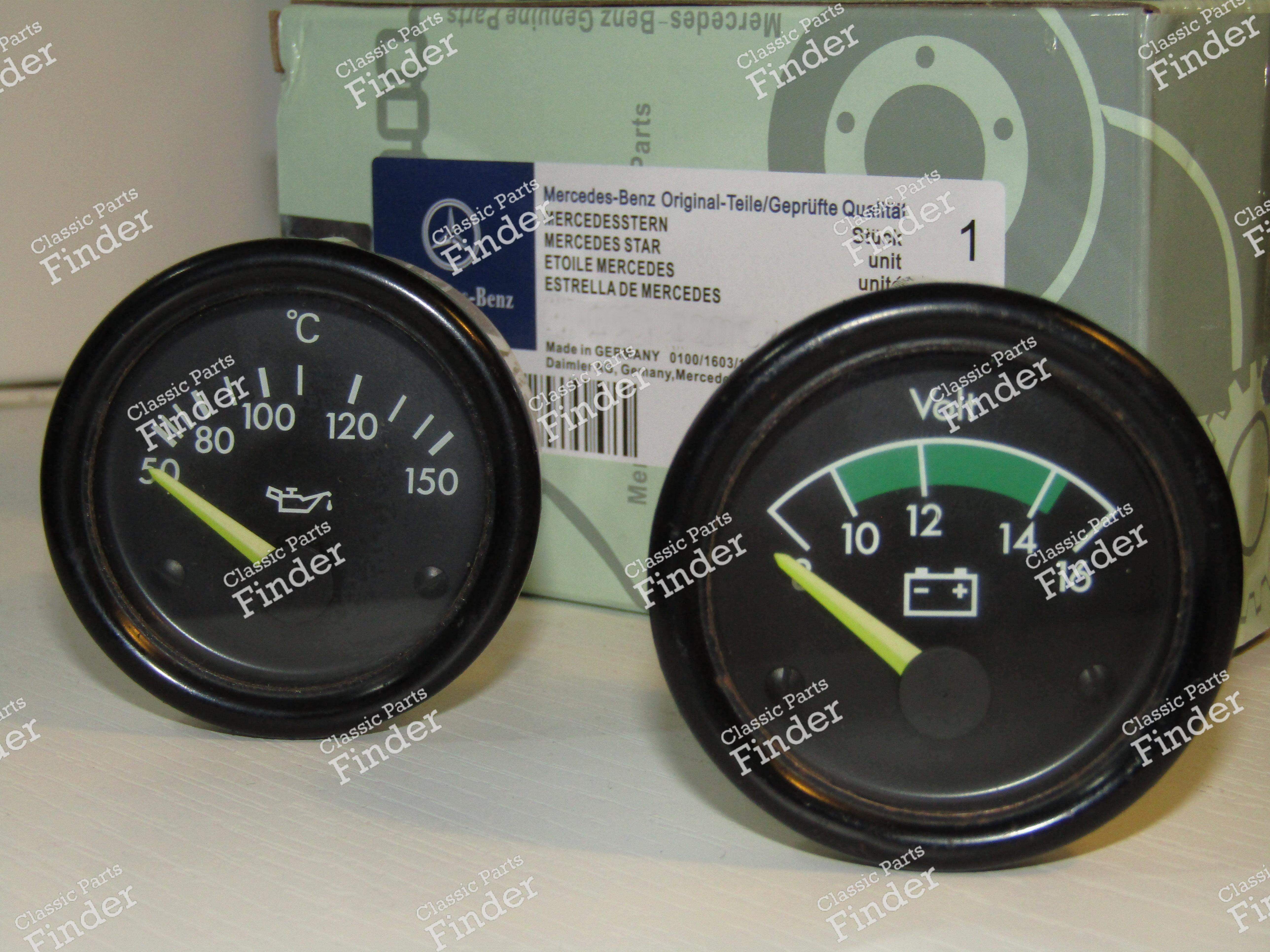 Rare oil temperature gauge and voltmeter - MERCEDES BENZ 190 (W201