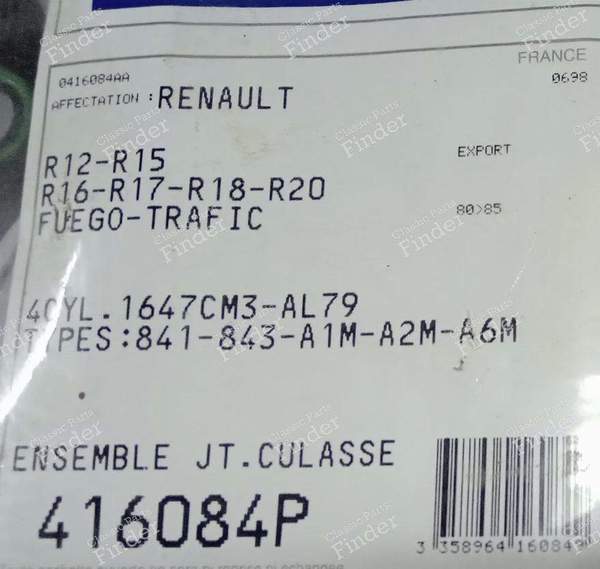 Cylinder head gasket - RENAULT 12 / Virage (R12) - 416084P- 2