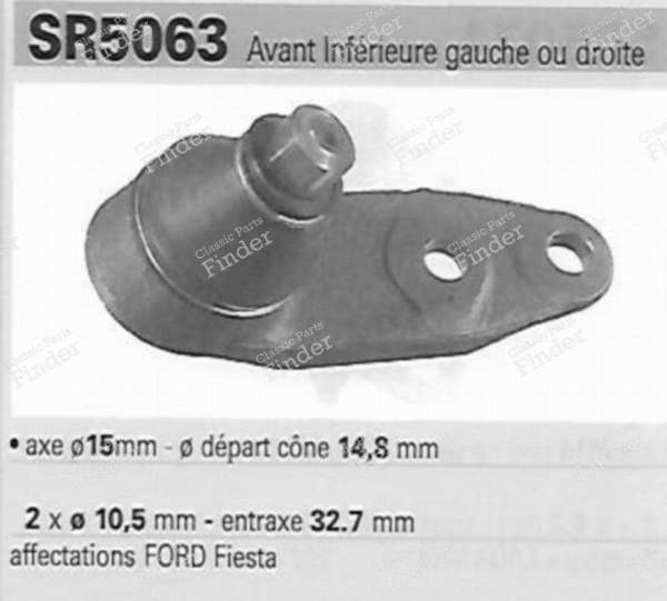 Paire de rotules de suspension avant inférieures gauche ou droite - FORD Fiesta - QSJ794S- 2