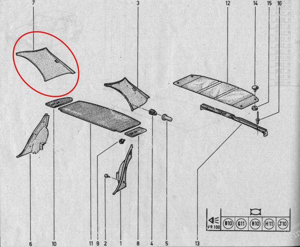 Innenverkleidung der C-Säule – rechte Seite - RENAULT 5 / 7 (R5 / Siete) - 7700664373- 4