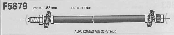 Pair of left and right rear hoses - ALFA ROMEO 33 - F5879- 1