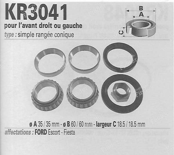 Pair of front right/left bearing kits - FORD Fiesta - vkba 686- 1