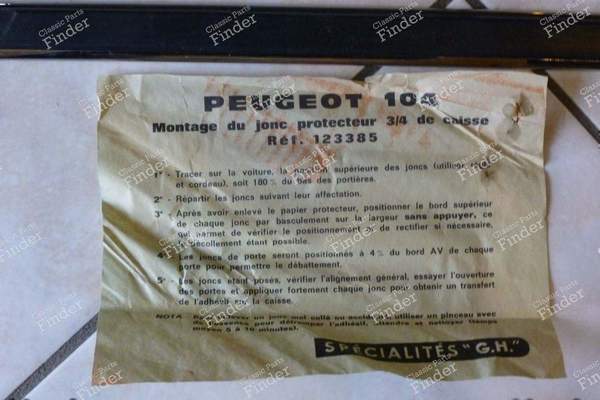 6 "GH" Peugeot 104 body mouldings " - PEUGEOT 104 / 104 Z - 123385- 1