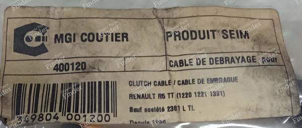 Clutch release cable Manual adjustment - RENAULT 5 / 7 (R5 / Siete) - 400120- 3