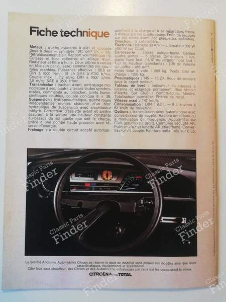 Werbebroschüre - CITROËN GS / GSA - 1.72- 6