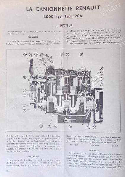 SERVICE 1946 Technical Journal - RENAULT Voltigeur (1000kg) / Goélette (1400kg) / Galion (2500kg) - Novembre. 1946- 1