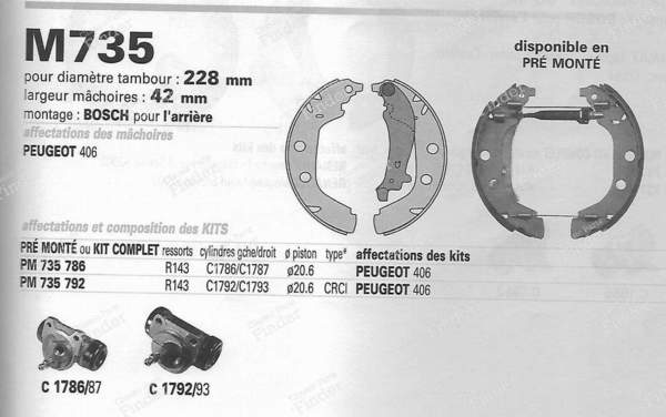 Kit freins arrière - PEUGEOT 406 - K118- 4