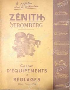 Zenith 1952 carburetor adjustment notebooks - BERLIET 944 / 1144 / Dauphine