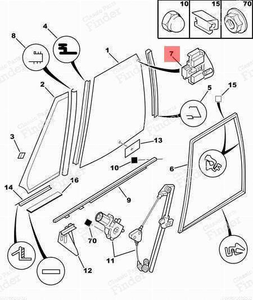 Door glass guide - CITROËN XM - 95291417- thumb-1