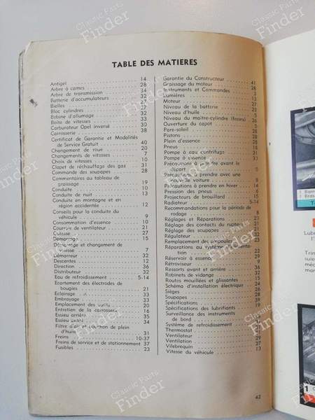 Manuel d'entretien - OPEL Olympia Rekord - OM-5317-F- 8