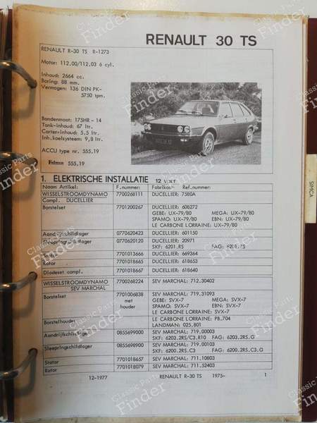 Handbuch für Ersatzteile - RENAULT 4 / 3 / F (R4) - 7