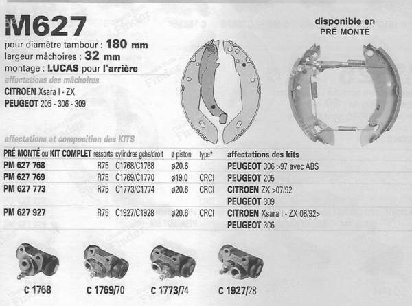 Kit freins arrière - PEUGEOT 309 - OEK201- 5