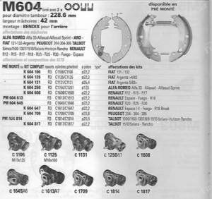 Mâchoires de frein arrière - PEUGEOT 204 - M604- thumb-2