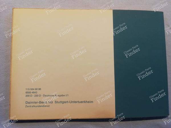 On-board manual - MERCEDES BENZ /8 (W114 / W115) - 1155846096 / 6500 4643- 7