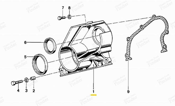 Engine case cover for BMW E12 / 21 / E30 / E28 / E34 / Z1 - BMW 5 (E34) - 11141272390- 1