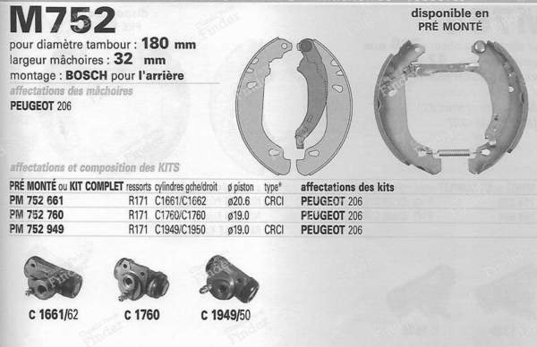Rear brake kit - PEUGEOT 206 - K196- 4