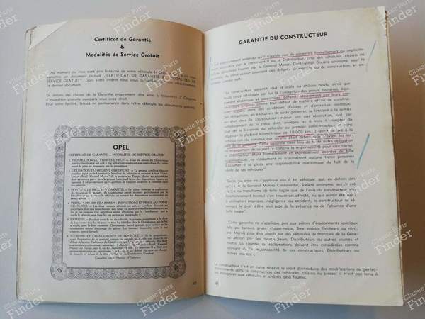 Manuel d'entretien - OPEL Olympia Rekord - OM-5317-F- 6