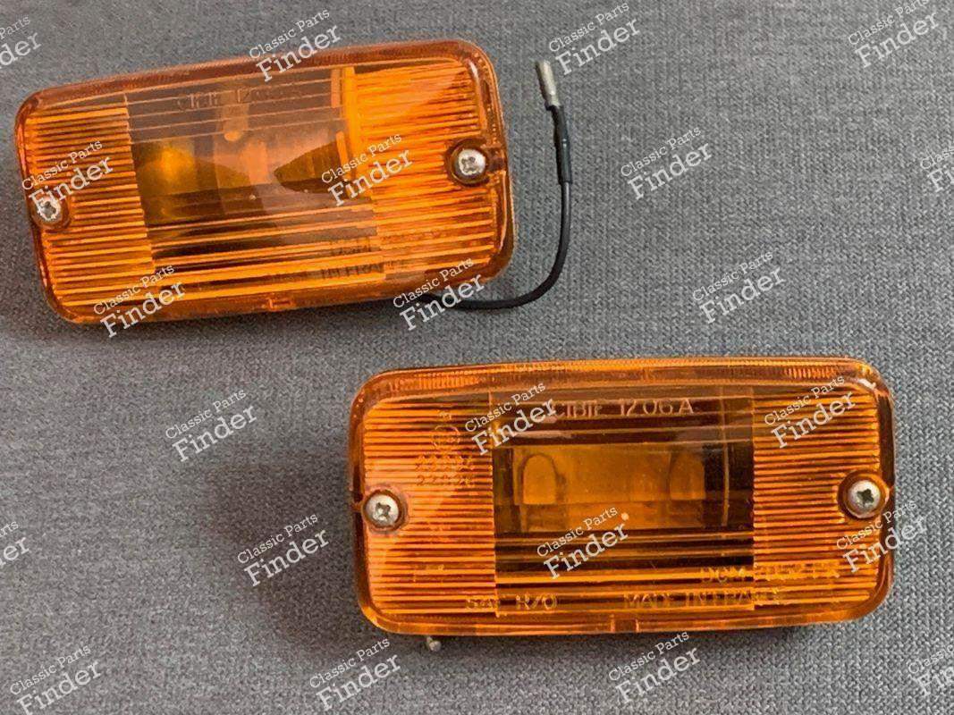Lot De 2 Feux De Position Blanc Caoutchouc Arrondis Orange - Compatible PEUGEOT, RENAULT, CITROËN, DELAGE