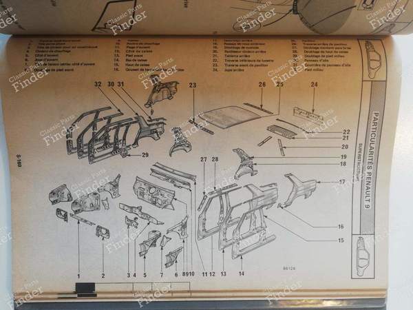 M.R. 243 - Reparaturanleitung 'Karosserie'. - RENAULT 9 / Alliance / Broadway / 11 / Encore (R9 / R11) - 7711073708- 9