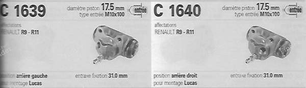 Kit freins arrière Renault 9/11 - RENAULT 9 / Alliance / Broadway / 11 / Encore (R9 / R11) - 554537- 5