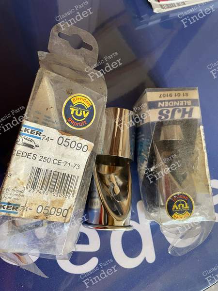 2 chrome-plated exhaust tailpipes - MERCEDES BENZ /8 (W114 / W115) - 0