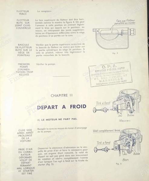 Notice d'entretien Zenith EX - BMW 326 - 2