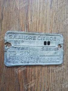 Plaque d'identification chassis - 15 SIX - CITROËN Traction Avant (7 / 11 / 15) - thumb-5