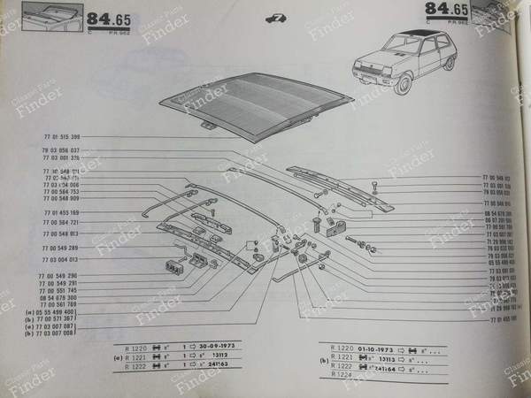 P.R. 962 - Spare parts catalog - RENAULT 5 / 7 (R5 / Siete) - PR962 / 7701437380- 4