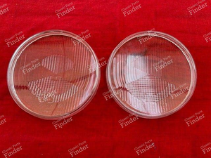 Pair of large concave headlight lenses 180mm - RENAULT 8 / 10 (R8 / R10)