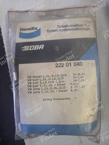 plaquettes de frein - VOLKSWAGEN (VW) Golf I / Rabbit / Caddy / Jetta - 222 01 040- 0