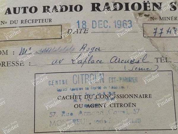Notice d'emploi autoradio d'origine - CITROËN DS / ID - Radioën S19- 8