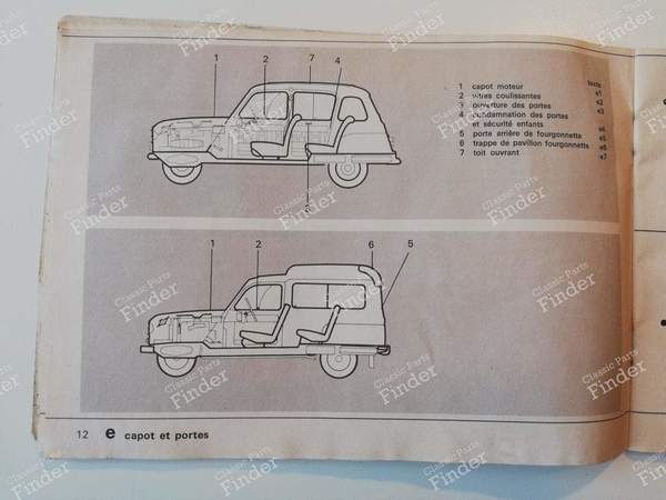 Notice d'utilisation et d'entretien - RENAULT 4 / 3 / F (R4) - 7701432704- 3
