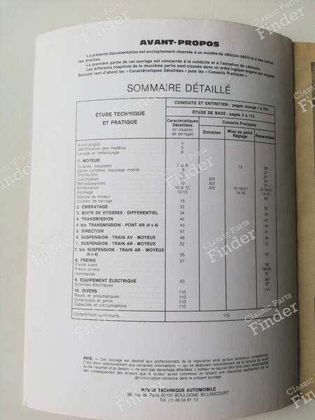 Revue Technique Automobile (RTA) – Phase 2 - ALFA ROMEO 33 - 1