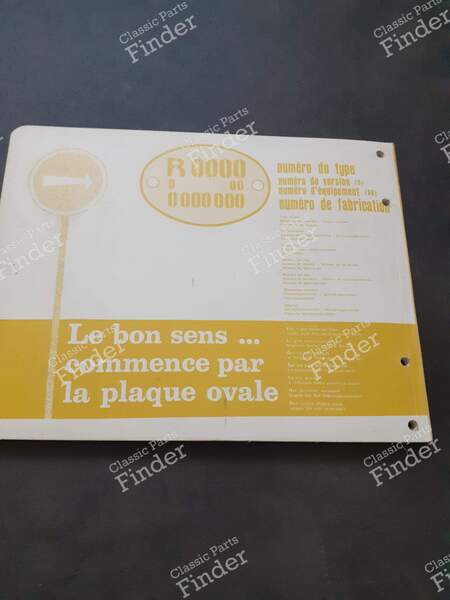 Spare Parts Catalog - RENAULT 16 (R16) - PR820- 1