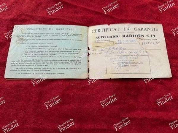 Notice d'emploi autoradio d'origine - CITROËN DS / ID - Radioën S19- 6