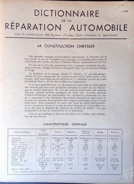 SERVICE Technical Journal, 1938 - DESOTO Deluxe / Custom / Diplomat - Janvier 1938- 1