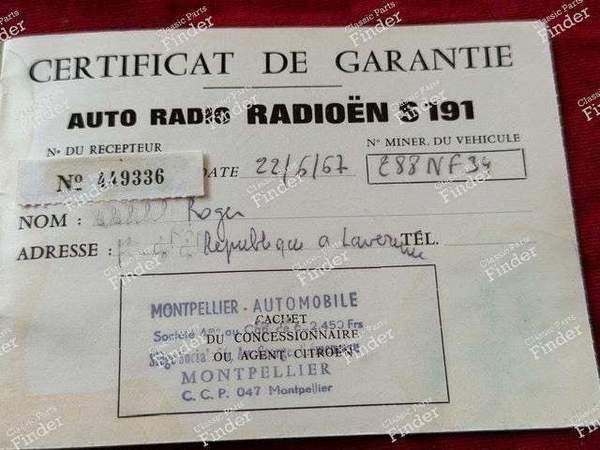 Notice d'emploi autoradio d'origine - CITROËN DS / ID - Radioën S191- 6
