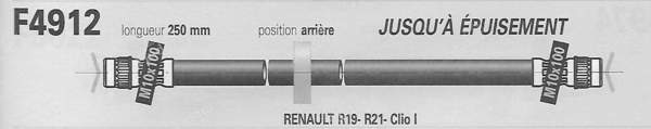 Pair of left and right rear hoses - RENAULT 19 (R19) - 11883- 1