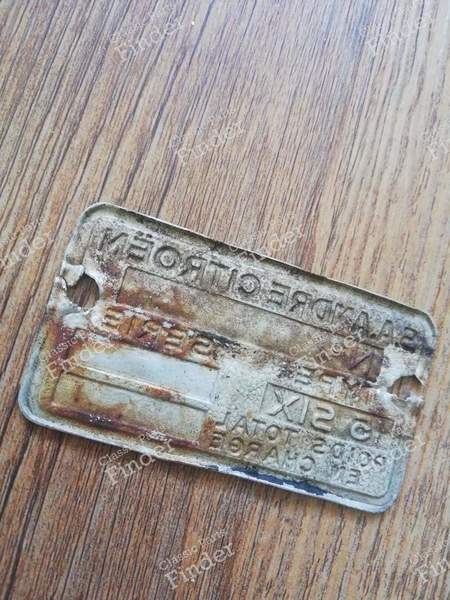 Plaque d'identification chassis - 15 SIX - CITROËN Traction Avant (7 / 11 / 15) - 3