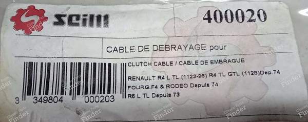Câble de débrayage ajustage manuel (une chappe) - RENAULT 4 / 3 / F (R4) - 400020- 3