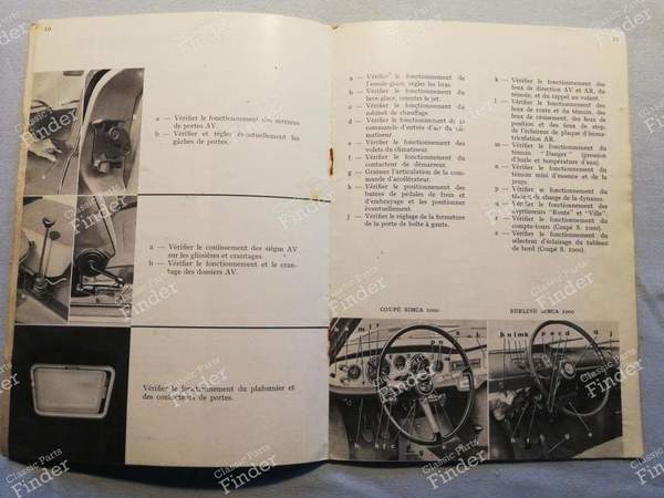 Garantiehandbuch - Limousine & Coupé - SIMCA 900 / Simc'4 / 1000 / 1005 / 1006 / 1118 /Abarth 1150 - 2.070.035 / 526539- 2