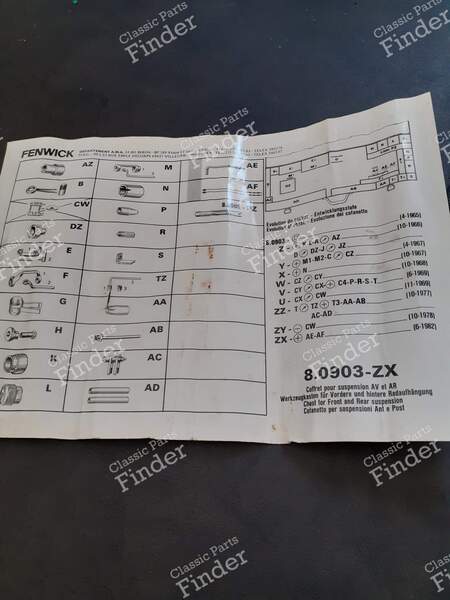 Outillage pour suspension avant et arrière - PEUGEOT 204 - 9765.38- 1